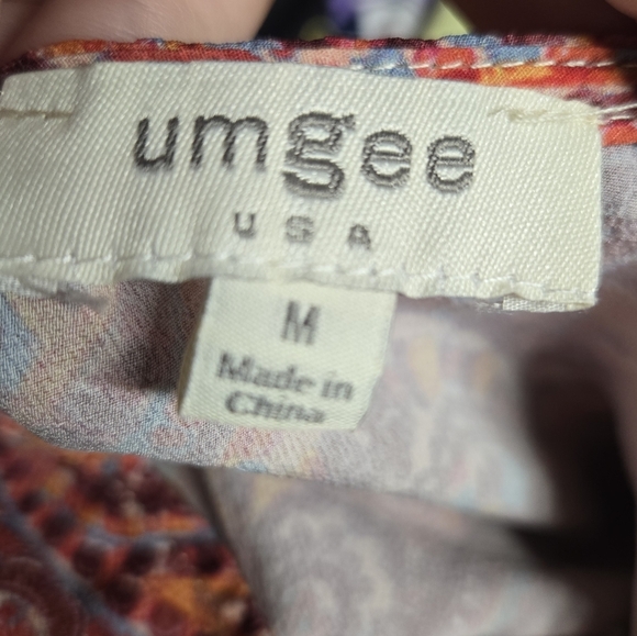 Umgee Paisley Print V-Neck Womem's Maxi Dress Size Medium - Picture 4 of 5